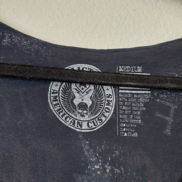 Affliction Fallen Angels Fringe Trim‎ Cut Out Women's Tee Size Medium - Picture 5 of 6